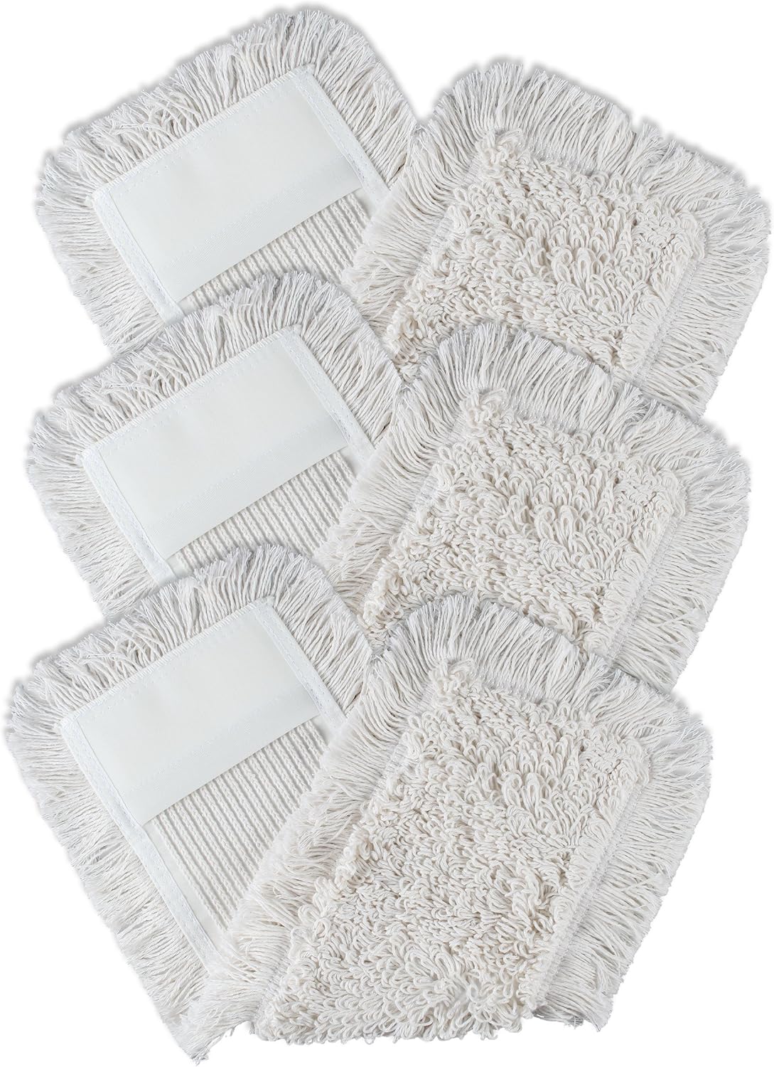 BELLANET 3er Set Wischbezüge weiß 40cm aus Baumwolle für empfindliche Böden