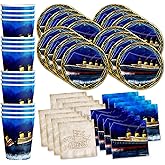 Titanic Birthday Party Supplies Set Plates Napkins Cups Tableware Kit for 16