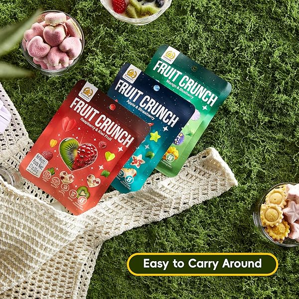 SUNGIVEN FREEZE DRIED FRUIT CRISPS CRUNCH MIXED FRUIT 6 PACKS GLUTEN FREE MADE WITH FRUIT VEGAN HEALTHY SNACKS READY TO EAT FOR YOGURT DESSERT