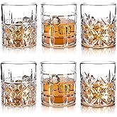 Hyglazelle Whiskey Glasses Set of 6, 12oz Old Fashioned Whiskey Glasses Gift for Scotch Cocktails Rum Cognac Vodka Liquor - Rocks Glasses Men Gift(Mixed)