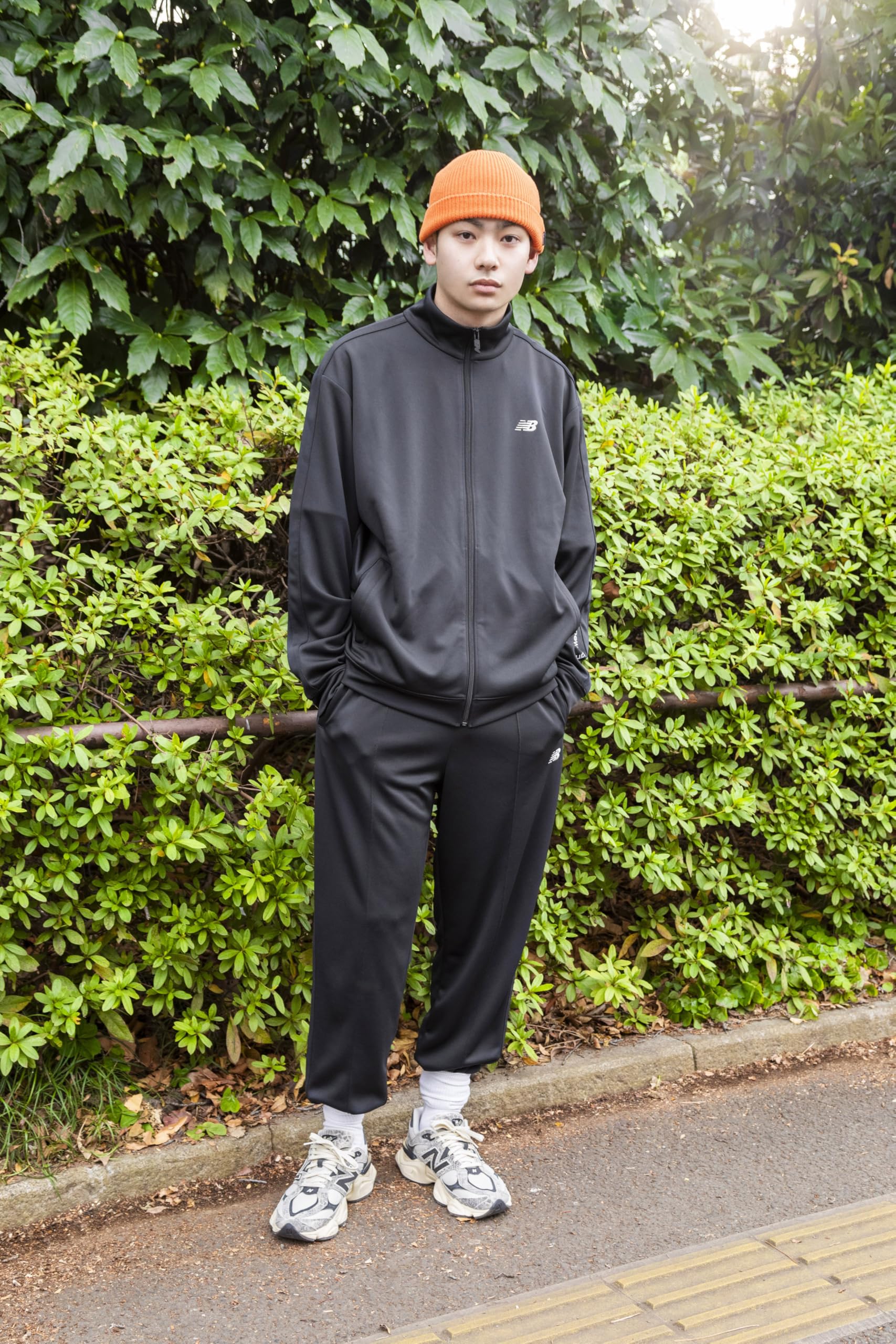 New Balance AMJ51503 Men's Knit Track Jacket, Jersey, Club Activities, BK (Black)