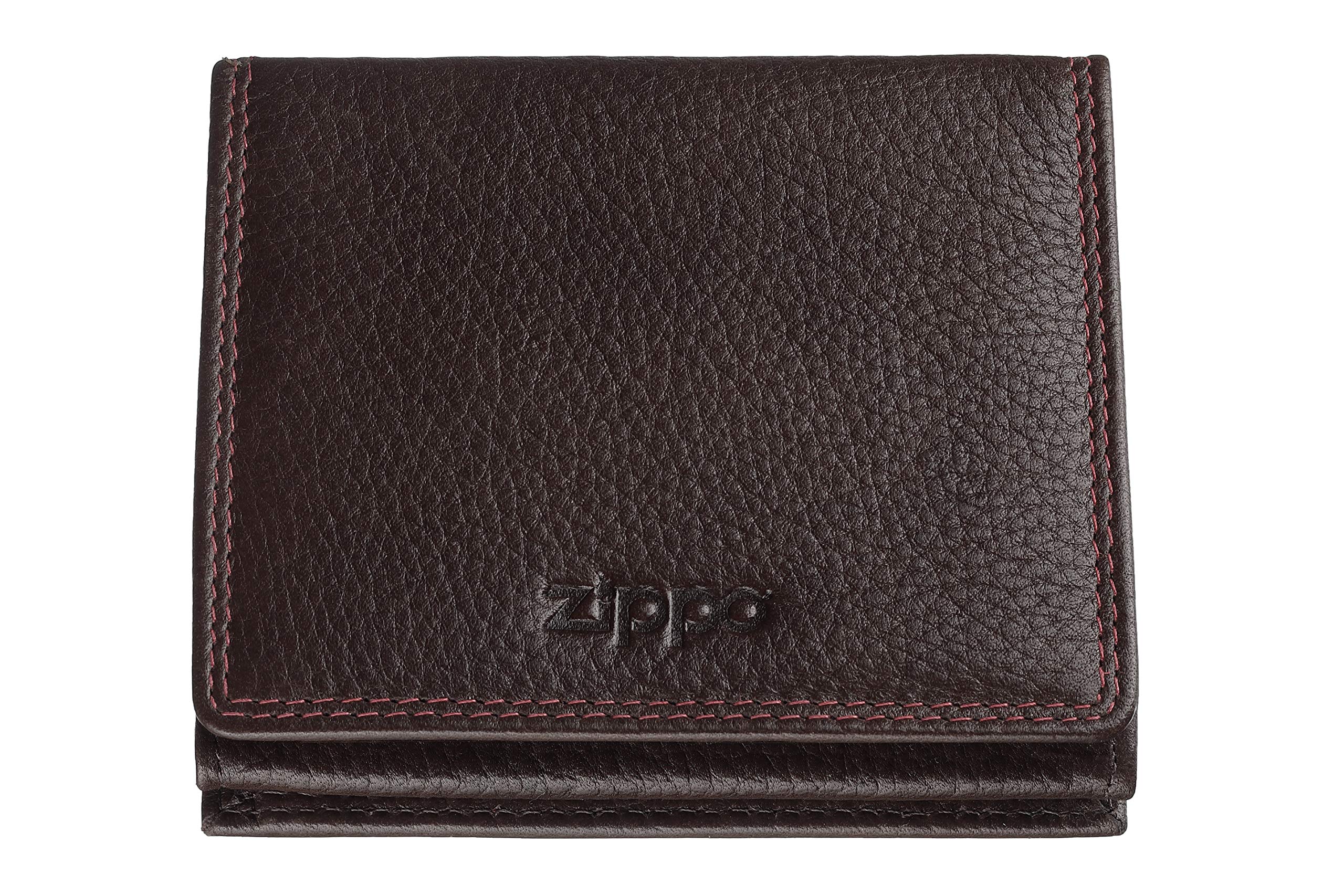 Zippo - Men’s Wallet, Leather, Brown, with RFID Protection, Coin Compartment, Ideal for Cards and Notes