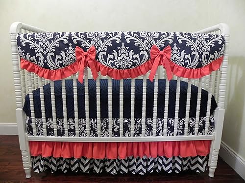 navy and coral nursery