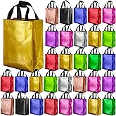 BLEWINDZ 100 Medium Reusable Gift Bags with Handles - Ideal Party Favors & Shopping Bags (10 Colors)