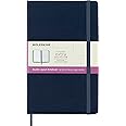 Moleskine Notebook, Ruled-Plain, Sapphire Blue, Large, Hard Cover (5 x 8.25)