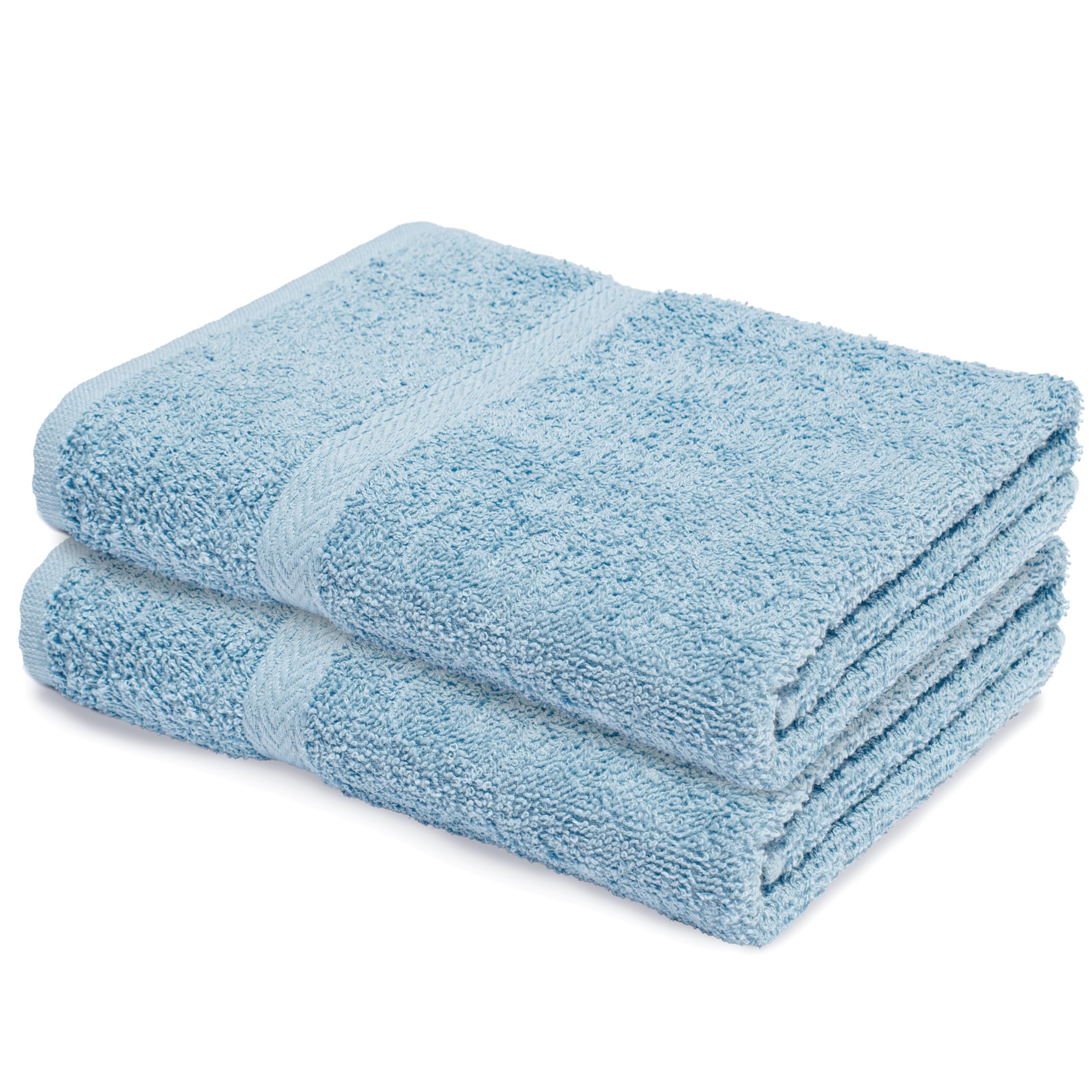 Makooz Bathroom and Kitchen 2 Pc Hand Towels Pack - 500 GSM Natural 100% Egyptian Cotton -Quick Dry and Absorbent - Fast Drying Soft and Luxurious Bath Hand Towel Set (Skyblue, 50x80 CM)