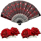 2 Pieces Women Rose Flower Hair Clip and
