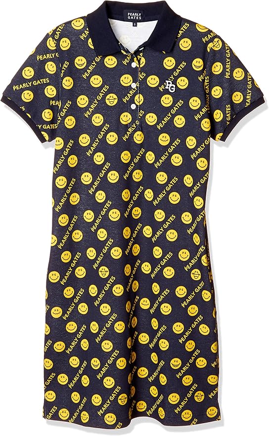 Amazon パーリーゲイツ レディース 半袖 ワンピース Tc鹿の子 Wフェイス かわいい ゴルフ 055 122 ネイビーベース 日本 0 S 日本サイズs相当 チュニック ワンピース 通販