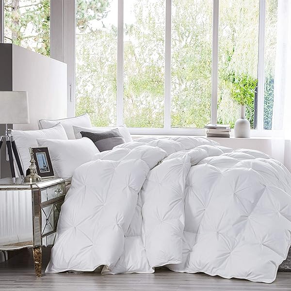 real simple white down comforter