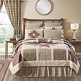 VHC Brands Cider Mill Reversible Twin-Size Quilt, Tan & Red, 68x86