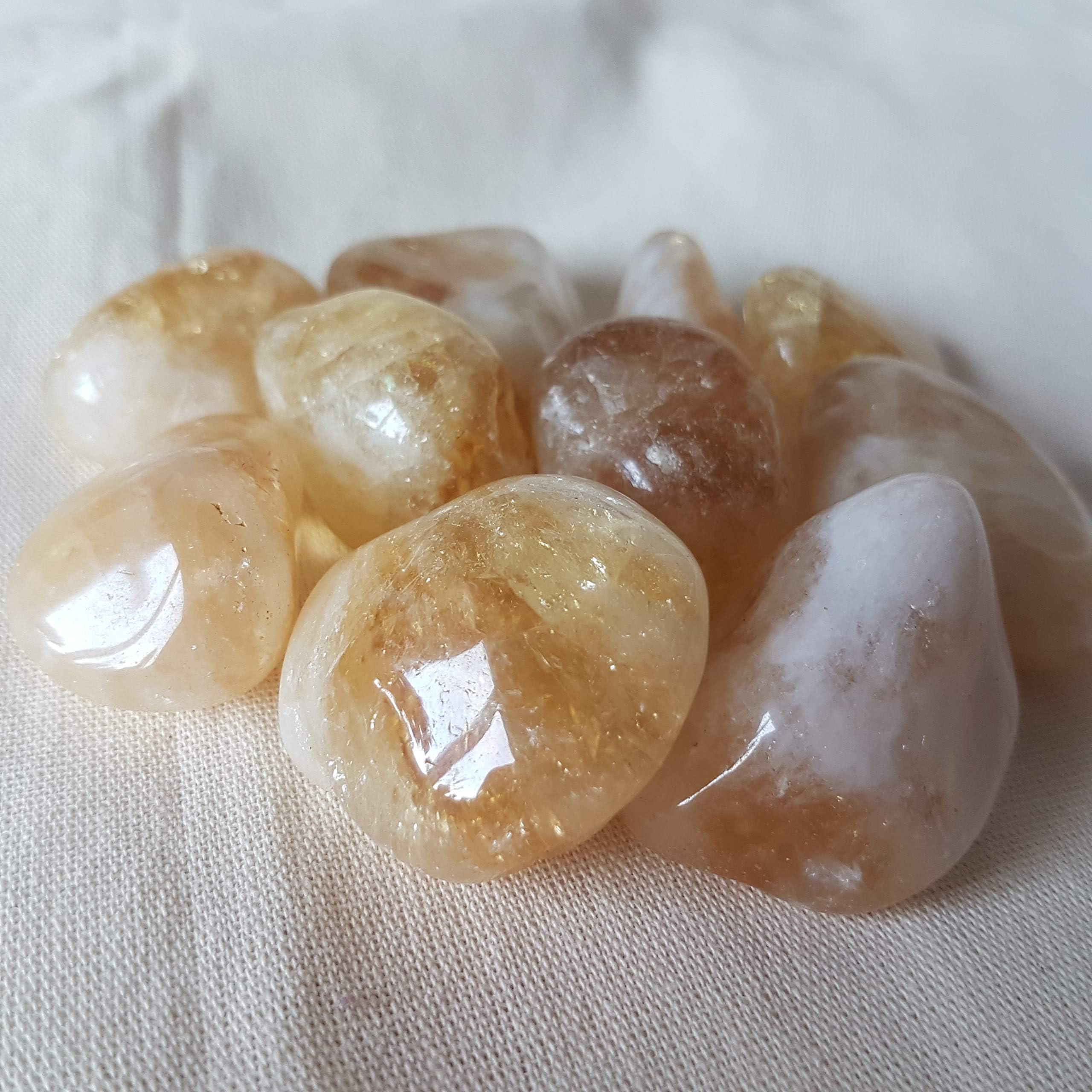 Citrine Crystal Gemstone 3-5 cm Extra Large Tumblestone for Cleansing and Positivity. Excellent for Meditation, Home Decor, Crystal Healing, Jewellery and More.