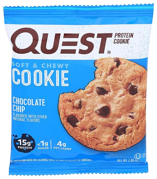 QUEST NUTRITION PROTEIN COOKIE, CHOCOLATE CHIP, 15G PROTEIN,...