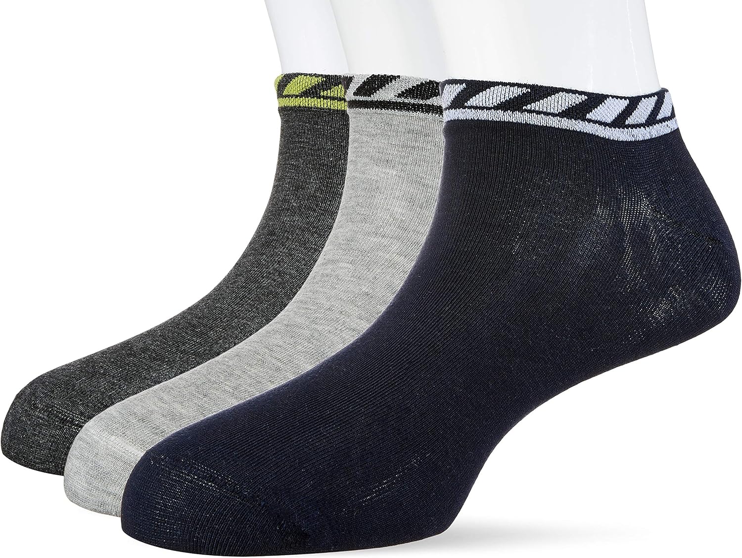 Amazon Brand - Inkast Denim Co. Men's Cotton Ankle Socks (Pack of 3) (INKSCKNS069_Multicoloured 