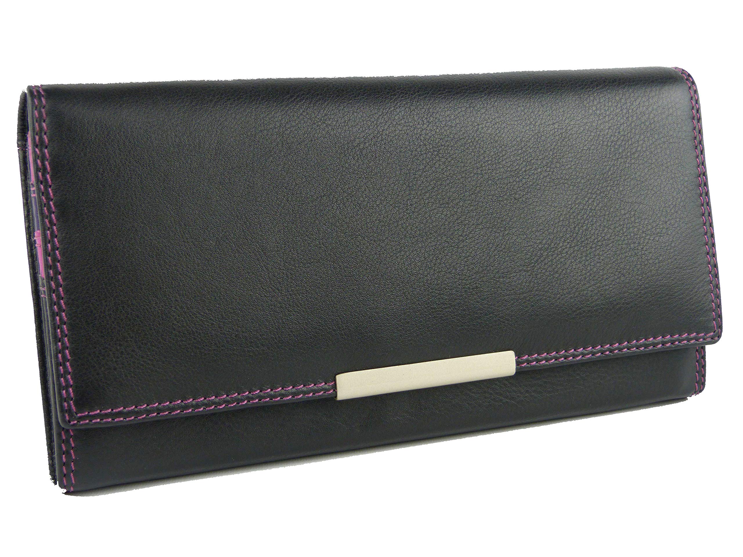 Visconti Quality Ladies Soft Leather Purse Wallet Designer Black Berries