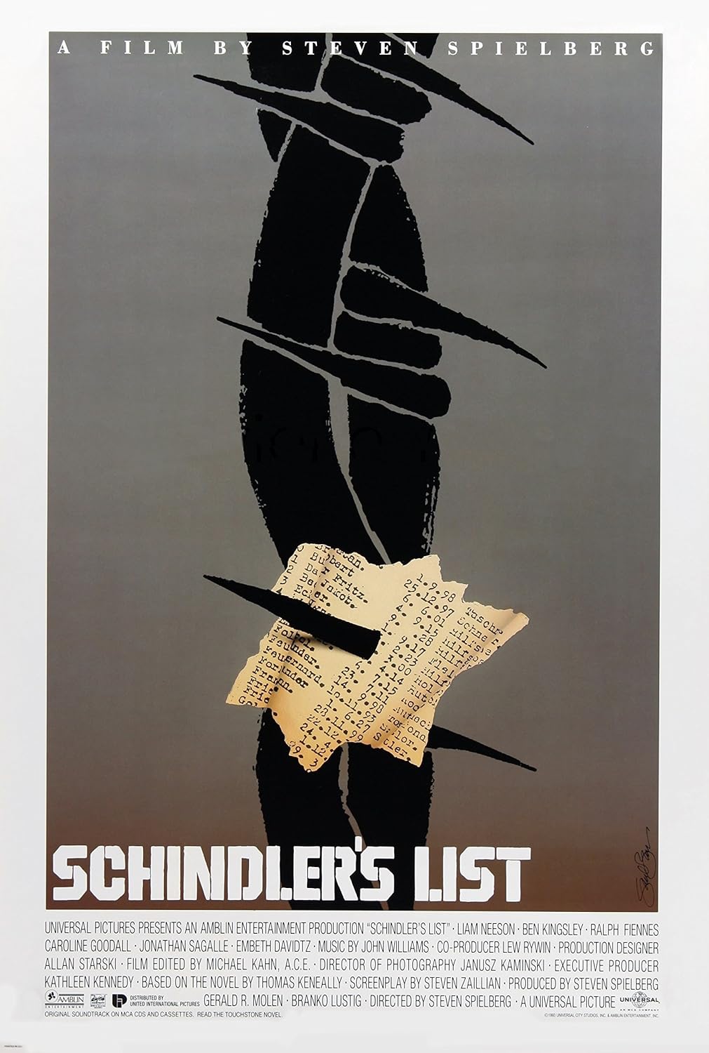Posters USA - Schindlers List Movie Poster GLOSSY FINISH - MOV115 (24" x 36" (61cm x 91.5cm))