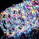 Yunsailing 64 Pcs Mardi Gras Light up Flower Crown Valentine Glow Themed Party LED Headband Girl Headpiece Glowing Floral Headdress(Classic)