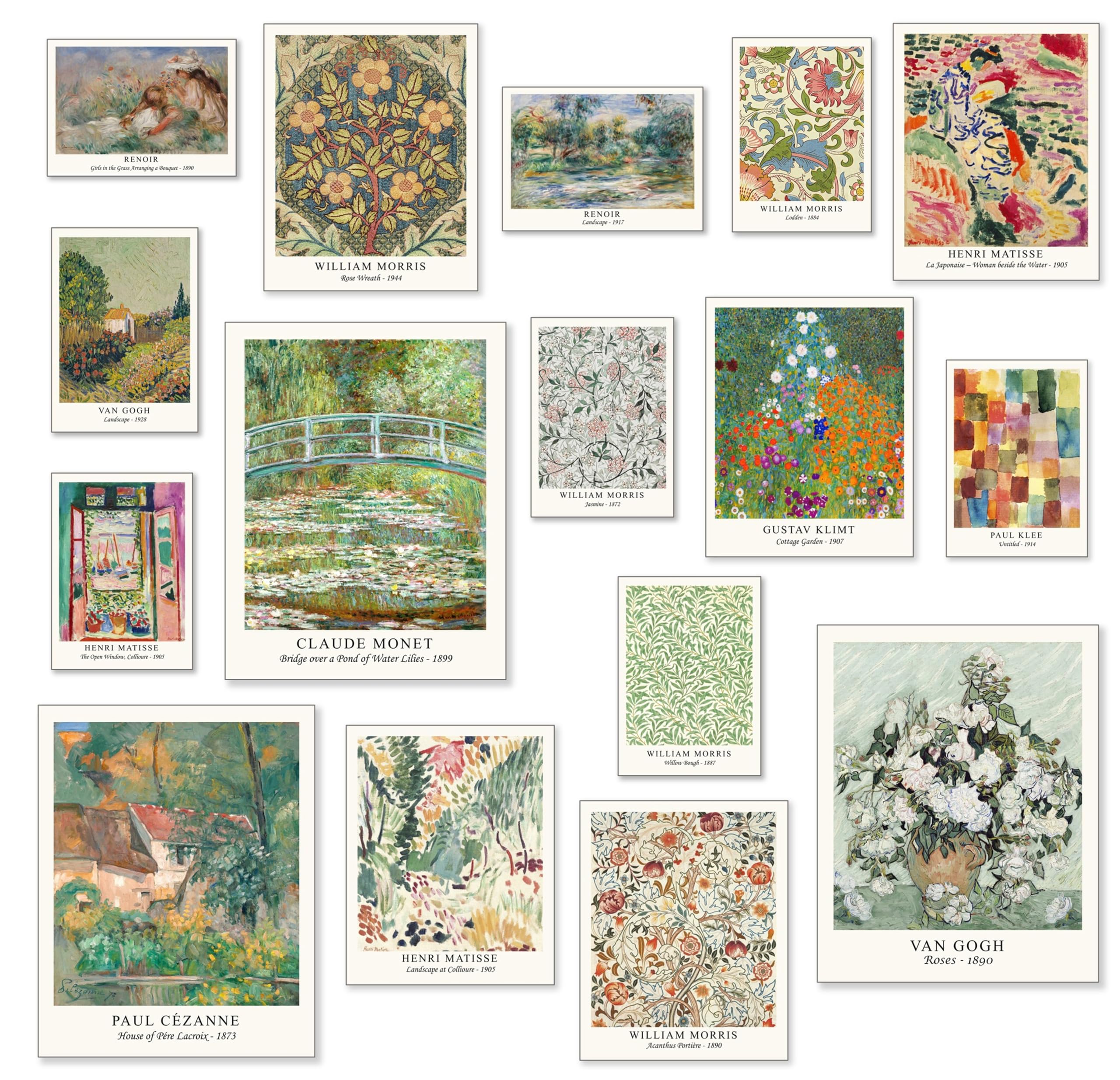 Photo 1 of Induslyfe Eclectic Wall Art Prints Decor Canvas, Vintage Retro Maximalist Decor Aesthetic Boho Gallery Wall Prints for Bedroom, Farmhouse Rustic French Country Botanical Paintings (Unframed),16 pcs