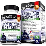 Elderberry with Zinc and Vitamin C - Immune Support Vitamins for Women and Men - Bioschwartz Natural Elderberries Black Sambu