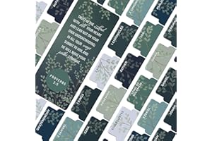 OFFILICIOUS Book Bible Tabs – 100 Soft-Touch, Laminated Bible Tabs for Holy Bible – Durable Tabs for Bible – Protestant &amp; Catholic Bible Tabs Large Print – Green &amp; Blue Bible Tabs for Women &amp; Men