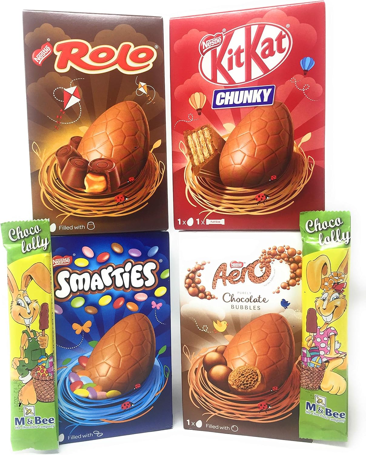 Nestle Chocolate Easter Eggs Bundle and Easter Bunny Chocolate Lollies (Nestle Chocolate Easter