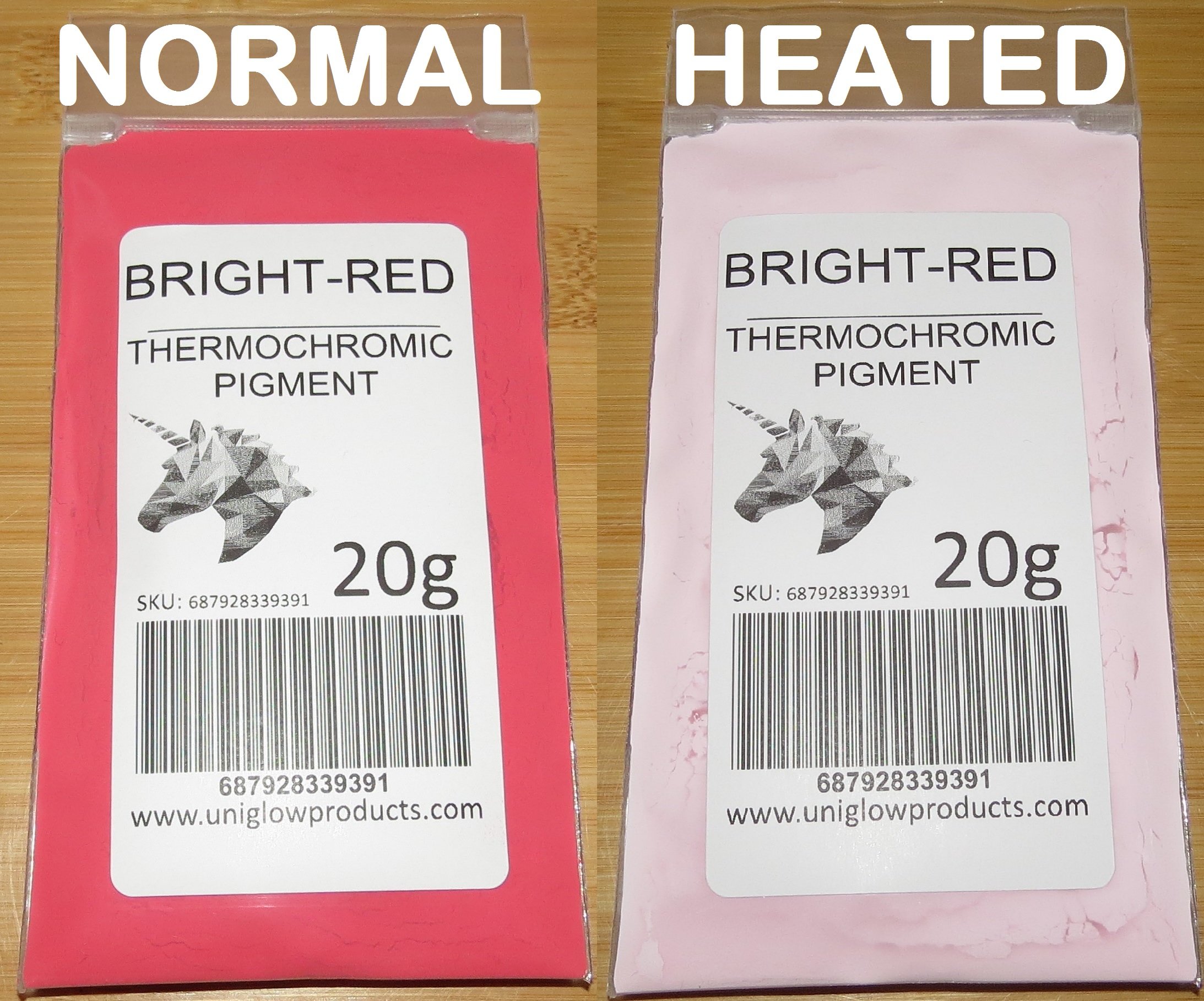 UniGlow's ThermoChromic Pigment (1g, Bright Red)