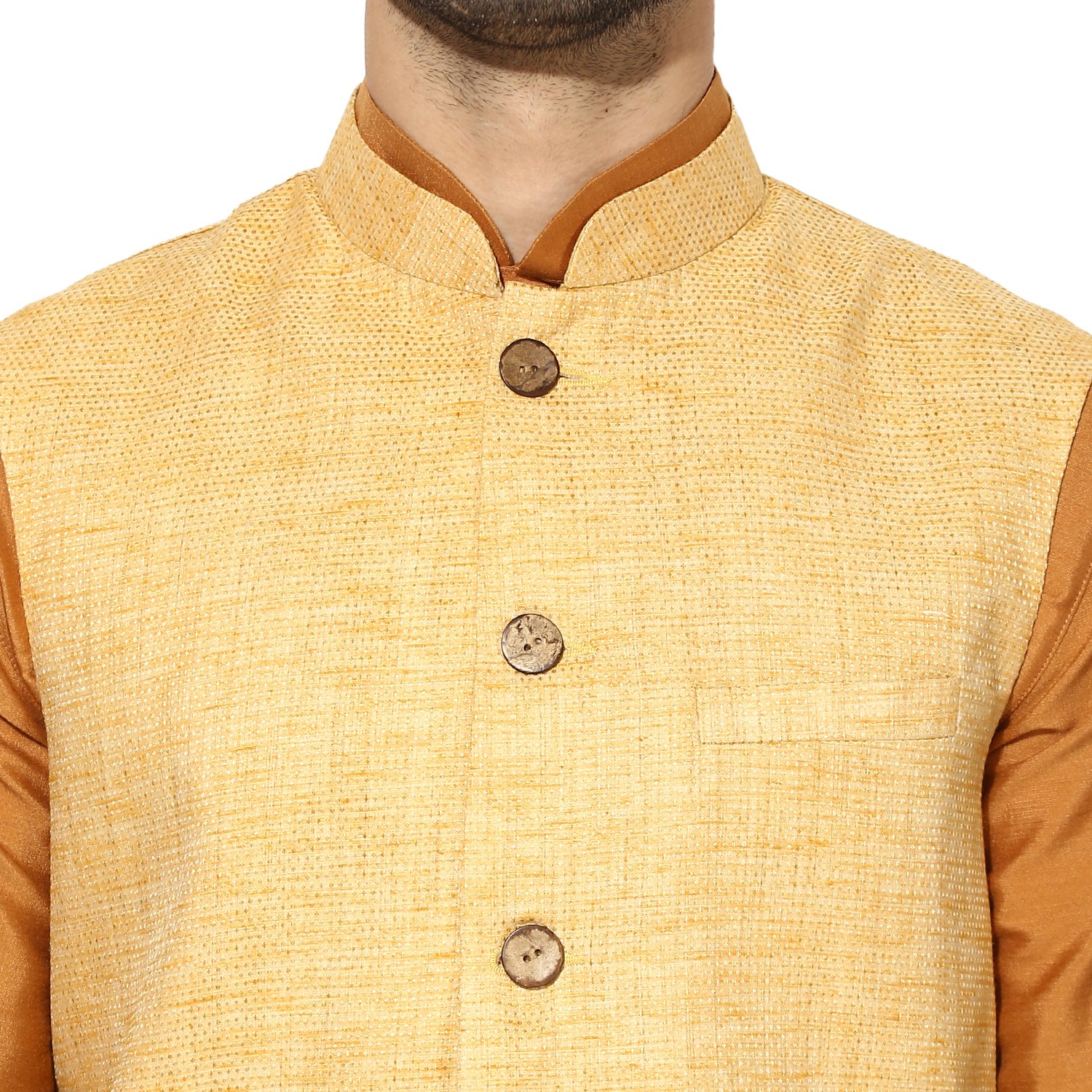 kisah brocade cotton silkself designwaistcoat for for men's