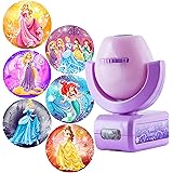 Projectables Disney Princess 6-Image LED Night Light Projector, Dusk-to-Dawn Sensor, Project Princesses Cinderella, Ariel, Au