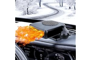 KINOWJI Car Heater,200W 12V Portable Fast Heating Auto Car Heater Defroster Windshield Defogger Automobile Windscreen Plug in Cigarette Lighter 360 Degree Rotary (Black)