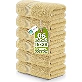 Utopia Towels 6 Piece Premium Hand Towels Set, 16 by 28 inches, 100% Ring Spun Cotton, Lightweight and Highly Absorbent Towels for Bathroom, Travel, Camp, Hotel, and Spa, Beige