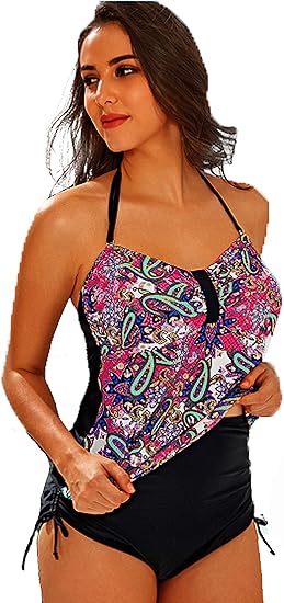 Maillot De Bain Femme Tankini 2 Pieces Culotte Taille Haute Amazon Fr Vetements Et Accessoires