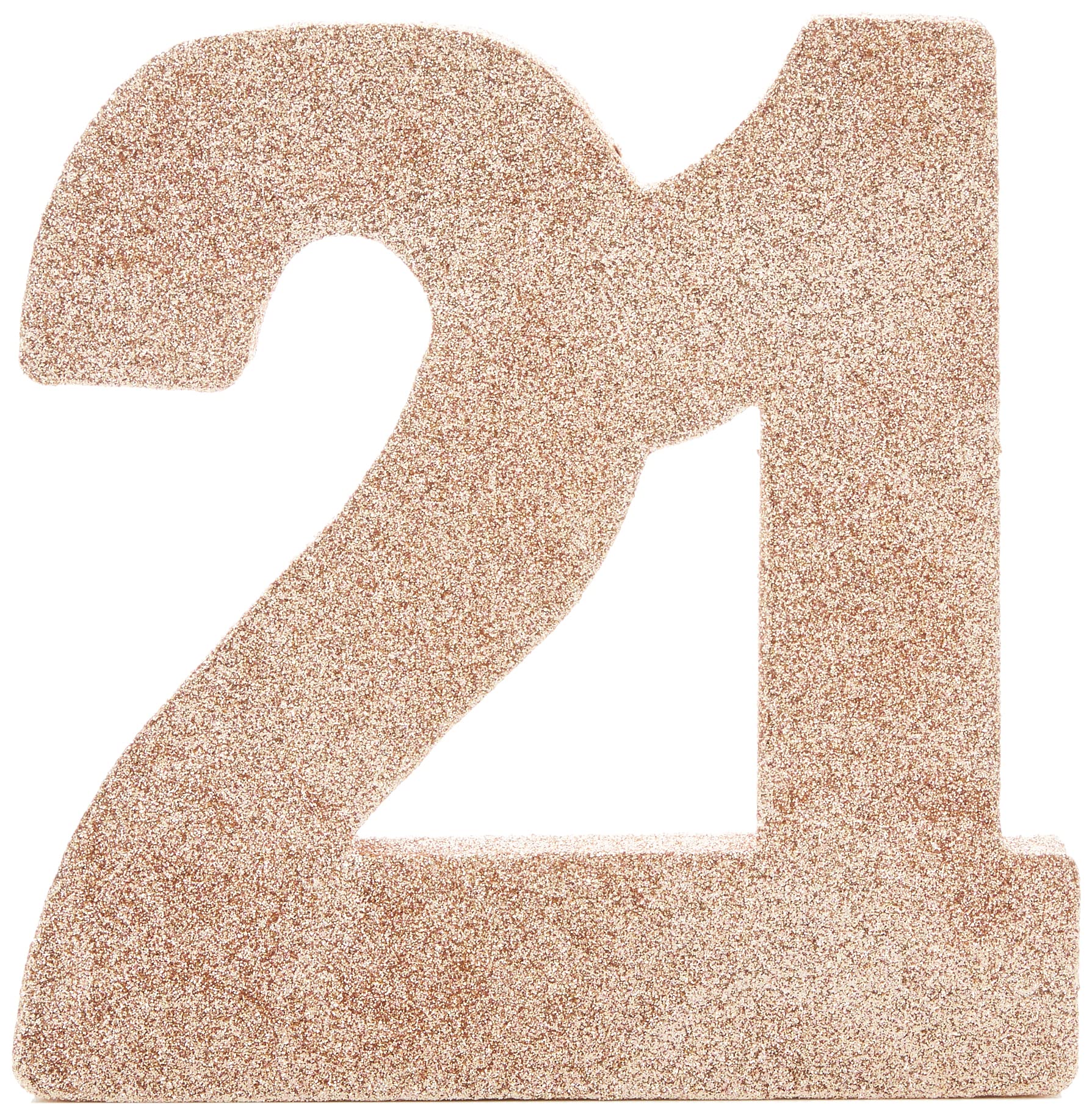 Number 21 Glitter Table Decoration Rose Gold| Table Centrepiece | Table Decorations Centrepiece | 21st Birthday Decorations | Pack of 1 | 20cm |H122