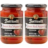 BOTTICELLI Fire Roasted Sweet Red Peppers, No Sugar Added,Gluten Free, Ready to Use, Rich &amp; Smoky Flavor for Pasta, Sandwiches &amp; Sauces (2-Pack, 12 oz Jars)