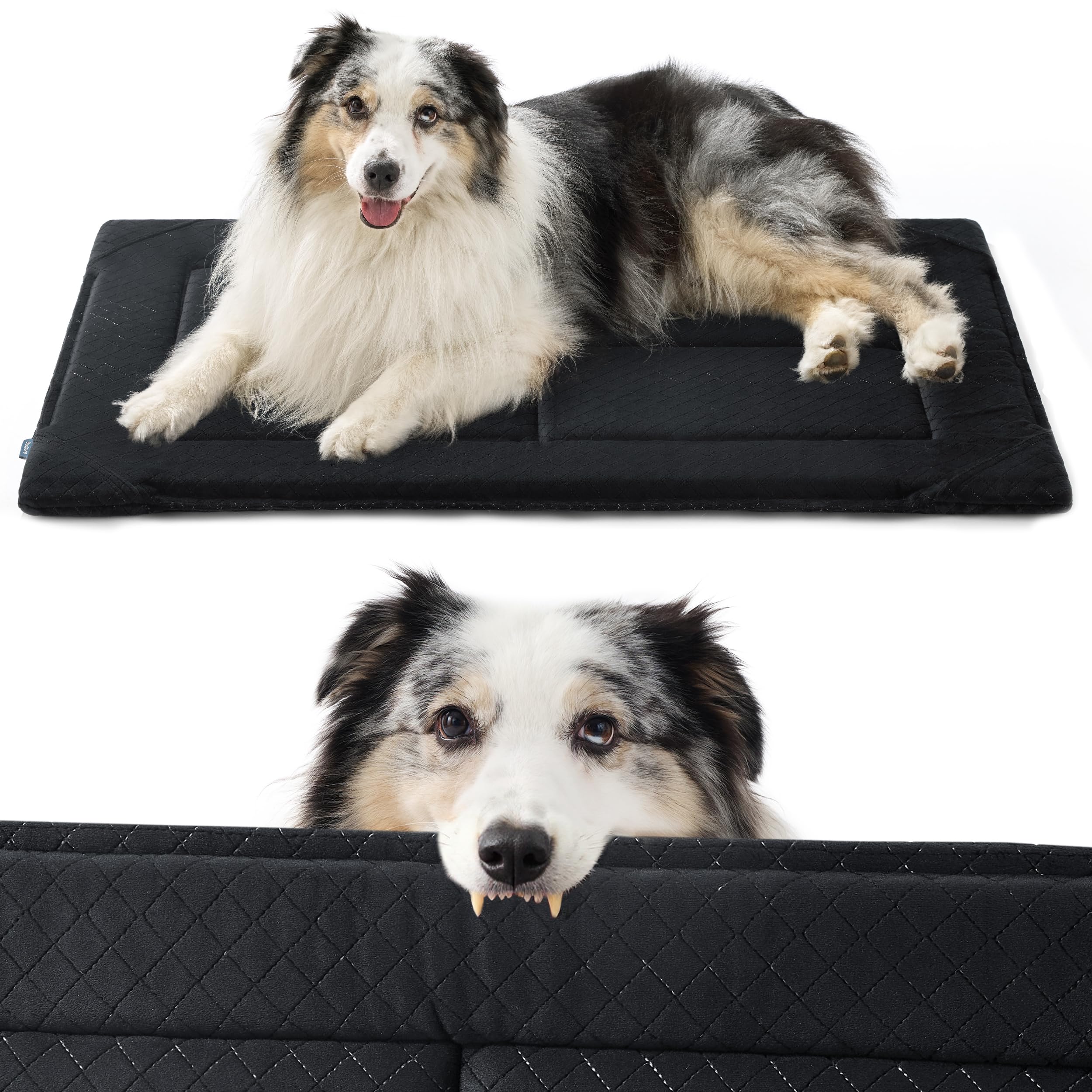 Photo 1 of Bedsure Chew Proof XL Dog Bed Machine Washable Dog Crate Pad Durable Kennel Pad for Chewers, Black