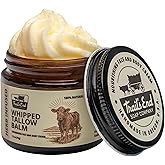 Handmade Whipped Tallow Balm - Unscented - Grass Fed & Finished - Infused Organic Jojoba oil - Natural Body Butter for Face, Body & Sensitive Skin (Eczema, Rosacea, Infant to Adult)
