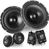 NVX&reg; NSP65KIT 6.5" Car Speakers 2-Way Component System (Pair) | 600W Max, 200W RMS Car Speakers w/Silk Dome Tweeters &amp; Passive X-Overs, Easy to Install in Cars/Trucks/Doors