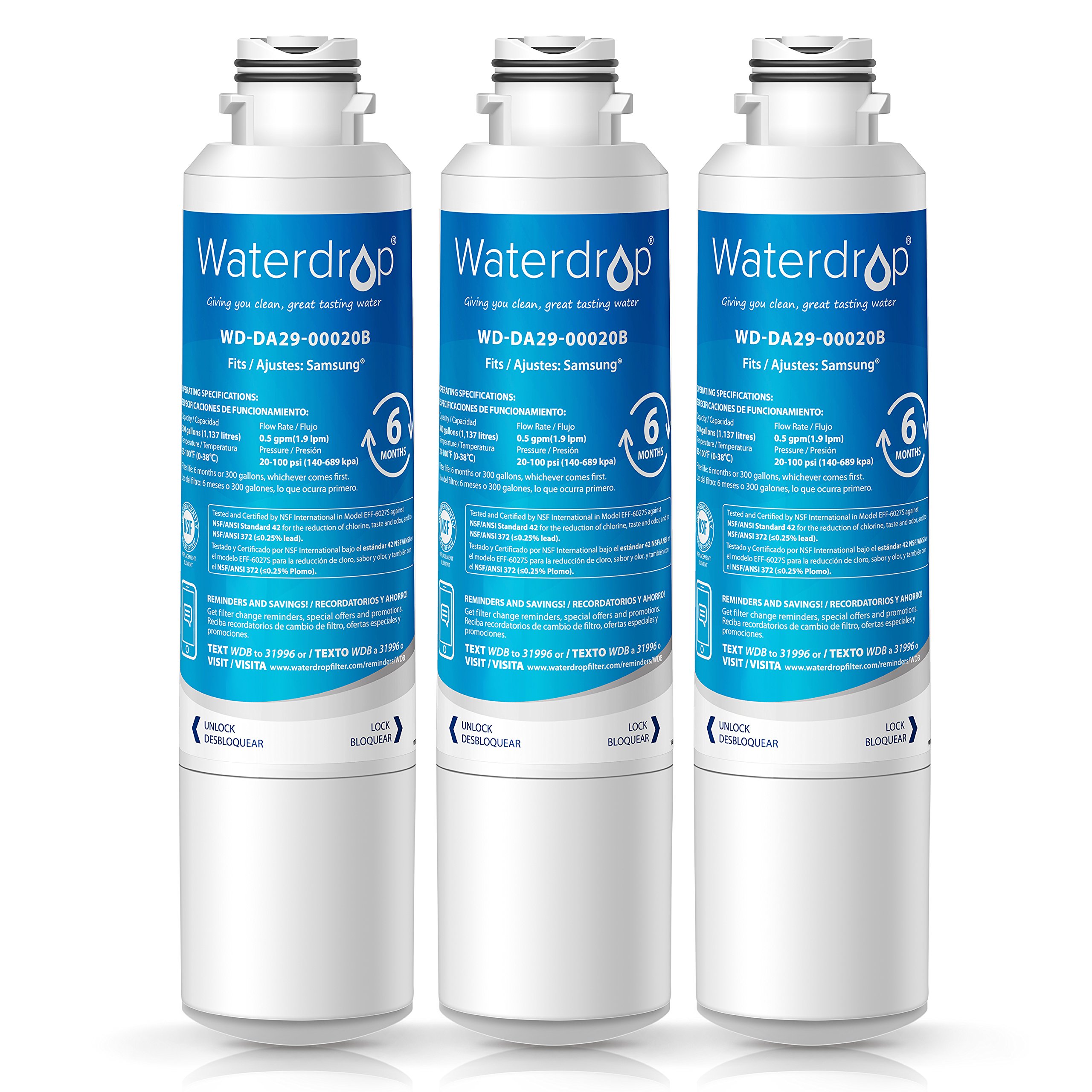 Waterdrop DA2900020B Refrigerator Water Filter, Compatible with