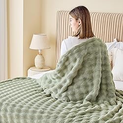 NEWCOSPLAY Twin Blanket for Couch Sage Green Super