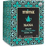Mina Nana Organic Moroccan Mint Herbal Tea, 15 Biodegradable Sachets - Refreshing Moroccan Mint Tea Bags, Herbal Tea, Caffeine-Free Tea Bags