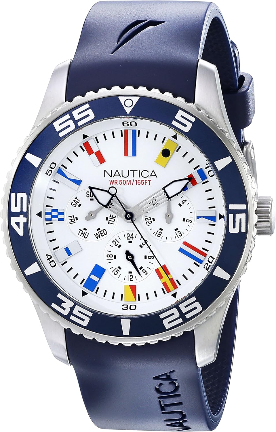 Nautica Men's N12627G NST 07 Flags Stainless Steel Watch