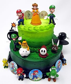 Mario Brothers Birthday Party 22 Piece Mario Birthday Cake Topper