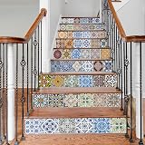 FLFK 3D Stair Tile Stickers Mural Vinyl Kitchen Bathroom Decal 39.3" x 7" 13pcs view 6