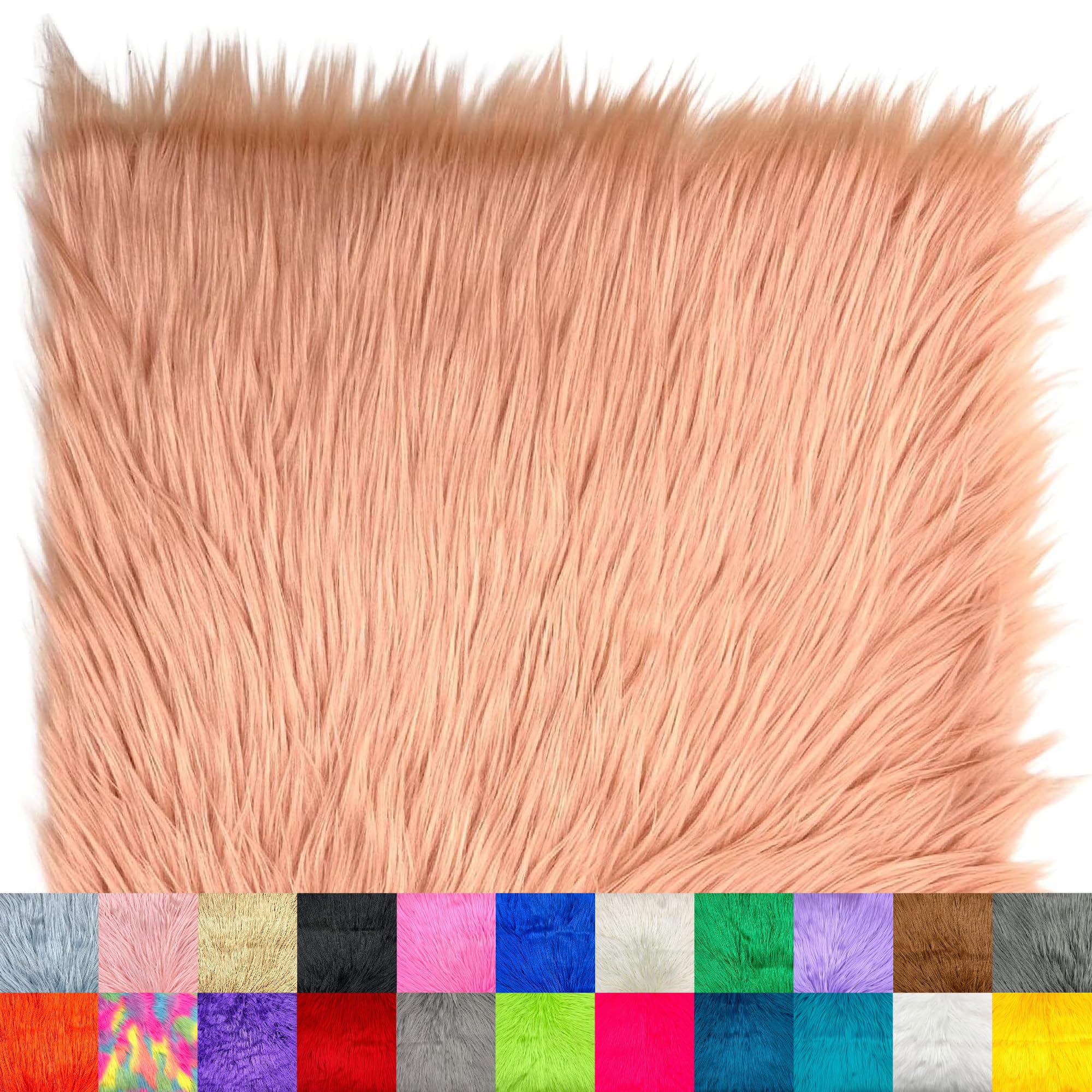 Ice Fabrics Faux Fur Fabric Squares - 10x10 Inches