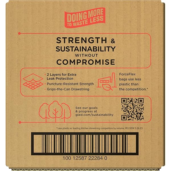 GLAD TRASH & FOOD STORAGE FORCEFLEX PROTECTION SERIES TALL TRASH BAGS, 13 GAL, GAIN MOONLIGHT BREEZE WITH FEBREZE, 110 CT (PACKAGE MAY VARY), WHITE (79261)