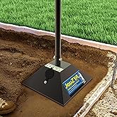 Tamper Tool with 10"x10" Compactor Plate & Fillable Steel Base, 49" All-Steel Handle, Adjustable Height, Ergonomic Grip for Soil, Asphalt, Gravel & Paver Compaction (10IN)