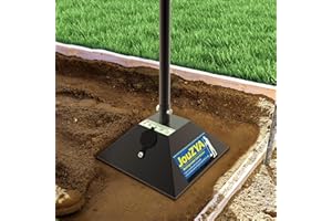 Tamper Tool with 10"x10" Compactor Plate & Fillable Steel Base, 49" All-Steel Handle, Adjustable Height, Ergonomic Grip for S