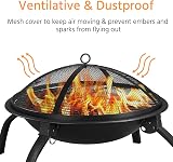Yaheetech Fire Pit Portable Folding Firepit with Grill 54 cm Dia Black view 9