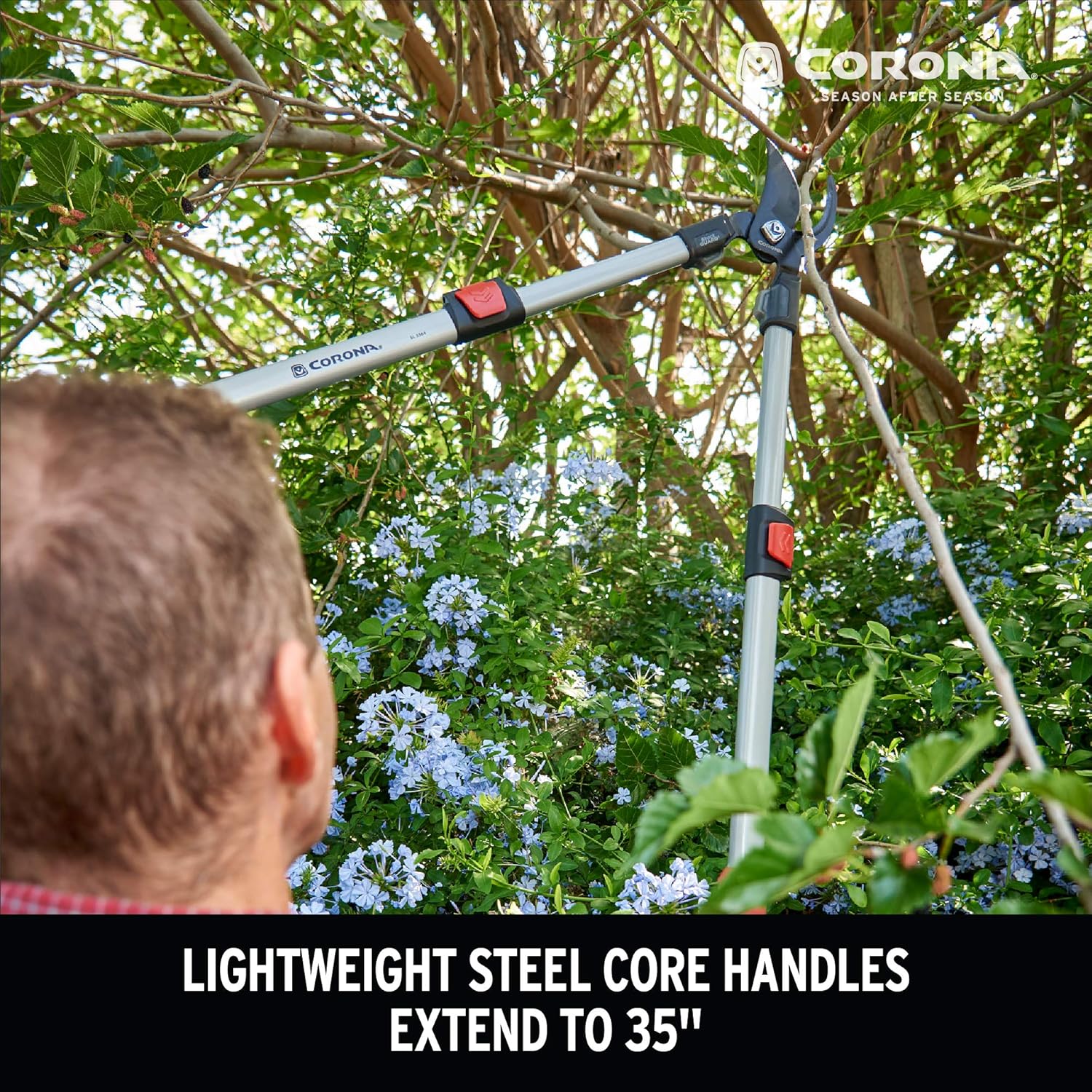 Corona SL 3364 ComfortGEL Extendable Bypass Lopper 1-1/2 Inch Cut Capacity, Hanlde, Red : Garden & Outdoor