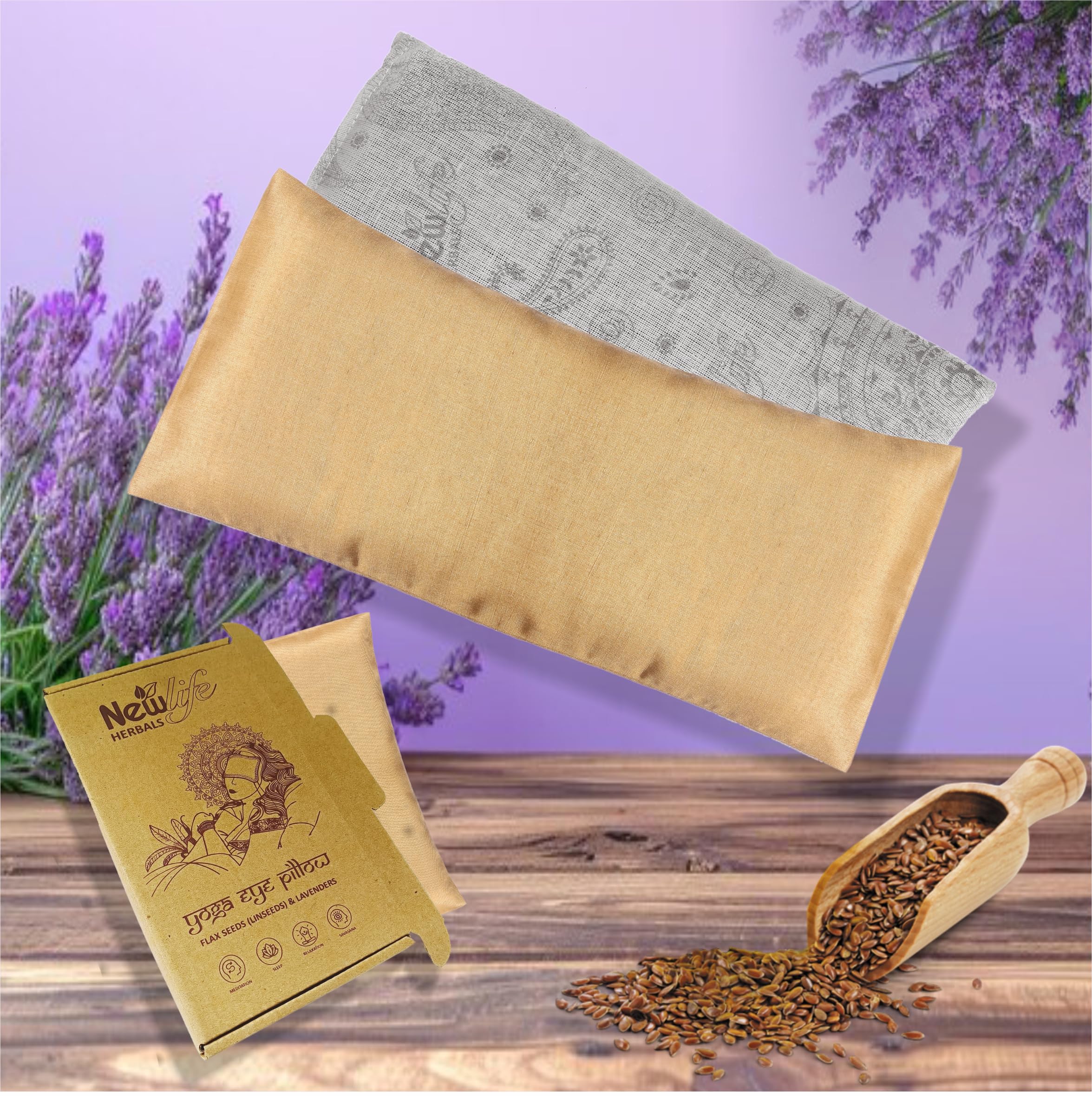 Yoga Eye Pillow/Eye Bags (Beige (Filler = Linseeds + Lavender))