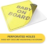 ASSURED SIGNS Baby On Board Sign 2 Pack 5x5 See-Through Rear Window view 4