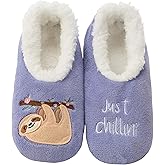 Snoozies Pairable Slipper Socks - Funny House Slippers for Women, Non-Slip Fuzzy Slipper Socks